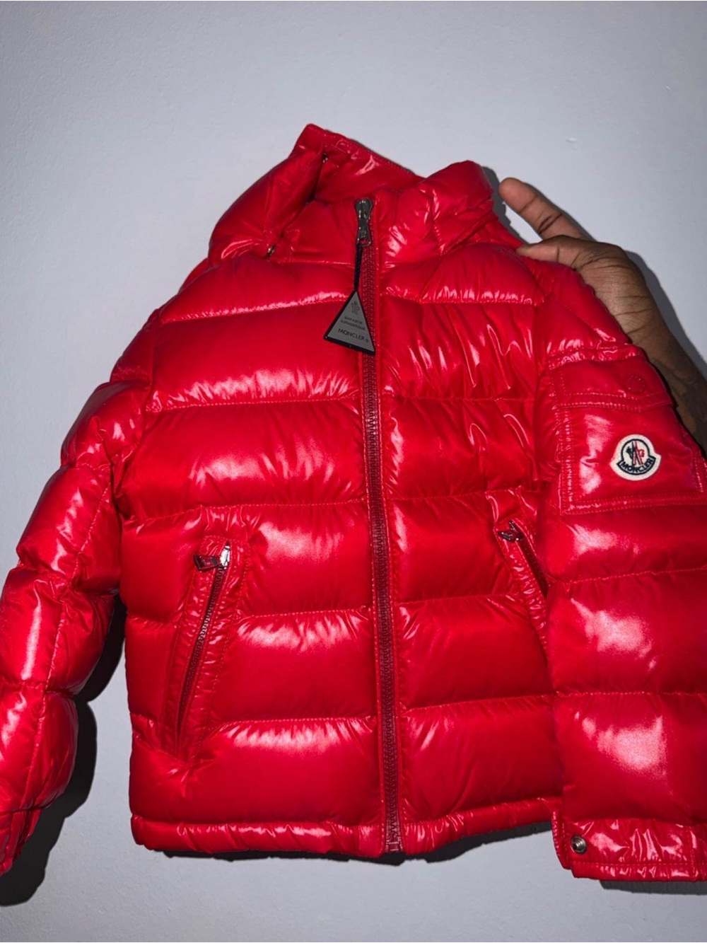 Moncler Kids Bright Red Quilted Puffer Jacket